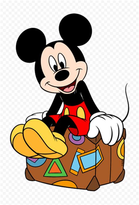 Clipart Mickey Mouse Sitting On Suitcase PNG Image Citypng