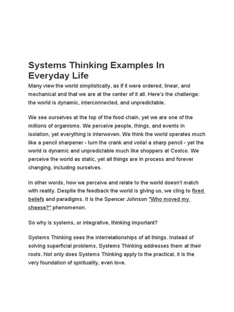 Systems Thinking 1 | PDF | Thought | Intelligence