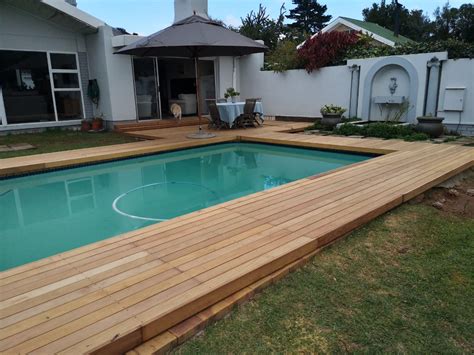 Garapa Wooden Pool Deck Recently Completed. » Cape Decking & Fencing ...