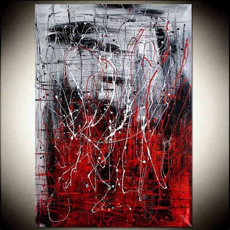 Red Black Painting Abstract Art Large Artwork By Largeartwork