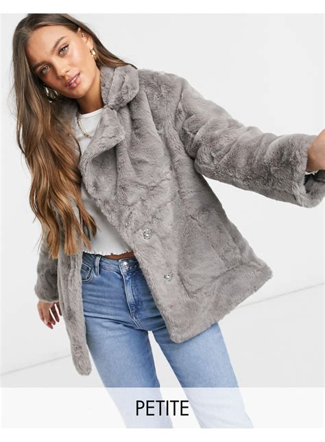 Gray Faux Fur Coat