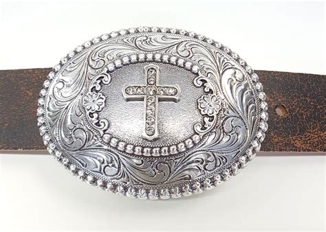 Western Crystal Cross Buckle – Buckle and Hide Leather LLC