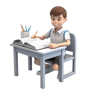 3d Render Student With Sitting Study In Classroom, 3d, Back To School ...