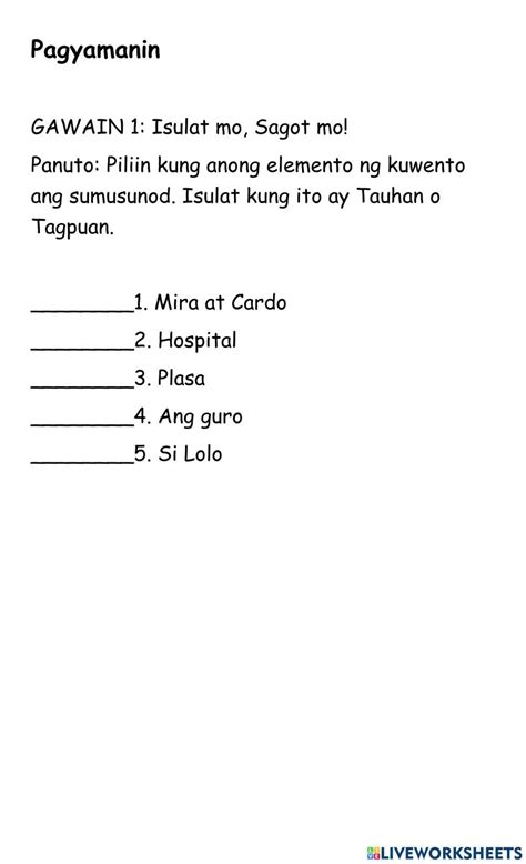 Elemento Ng Kwento Worksheet Grade 2 – NBKomputer