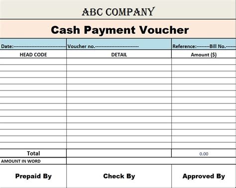 Voucher Templates - Excel Word Template