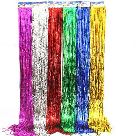 X Meters Shiny Foil Fringe Tinsel Curtain Tassel Garlands Photography