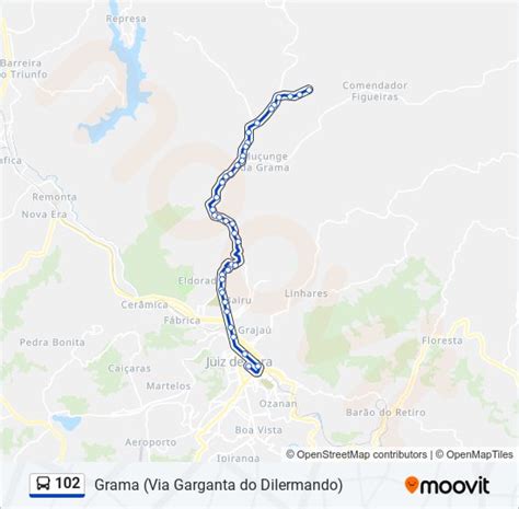 Rota da linha 102 horários paradas e mapas Grama Atualizado