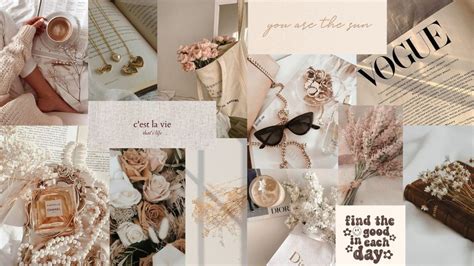 Pink And Beige Aesthetic Desktop Wallpaper