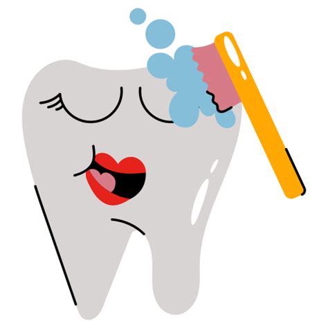 Brushing Teeth Generic Sticker Color Lineal Color Icon