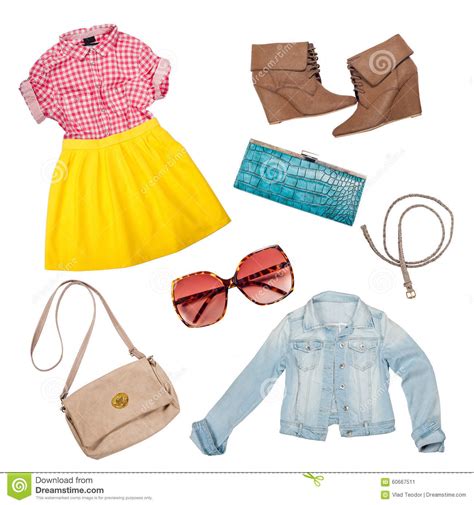 Outfits of Clothes on a White Background Stock Image - Image of blue, outfits: 60667511