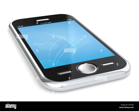 Black Smartphone, Blue Screen. White background Stock Photo - Alamy