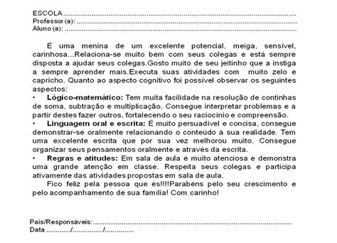 Relatório Individual Do Aluno 2 Ano Fundamental 3 Bimestre - NAZAEDU