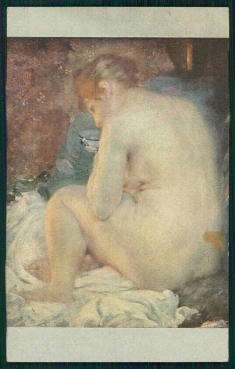 Artist Signed A Besnard Risque Nude Lady Serie Lapina Postcard