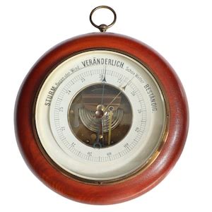 Maritime Outdoor BAROMETER Wood Brass Atmospheric Pressure Measuring