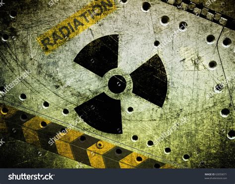 Radioactive Symbol On Metal Plate Industrial Stock Illustration ...