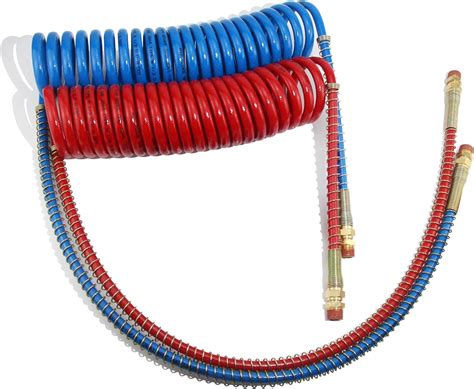 Grepspud 15ft Coiled Air Brake Hoses Assembly For Semi