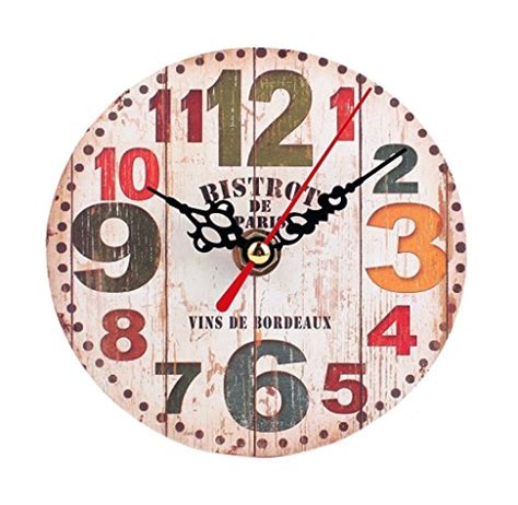 Reloj De Pared Vintage Multicolor Prodecoracion