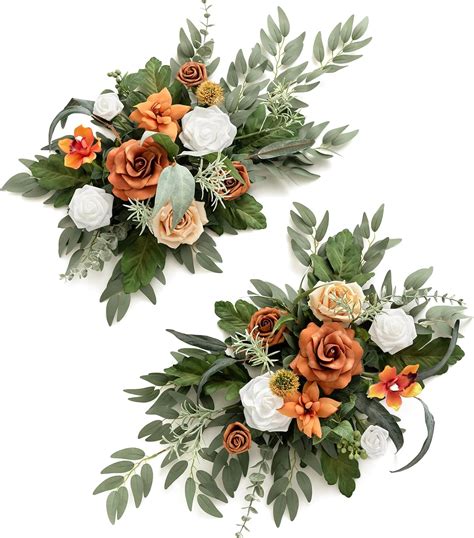 Lings Moment 2pcs Orange Artificial Flower Garland Floral