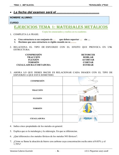 Ejercicios Tema Materiales Met Licos