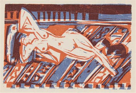 Lot Ernst Ludwig Kirchner Reclining Nude With Cat