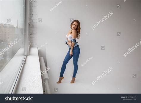 Lovely Sexy Blonde Girl Girl Lingerie Stock Photo Edit Now