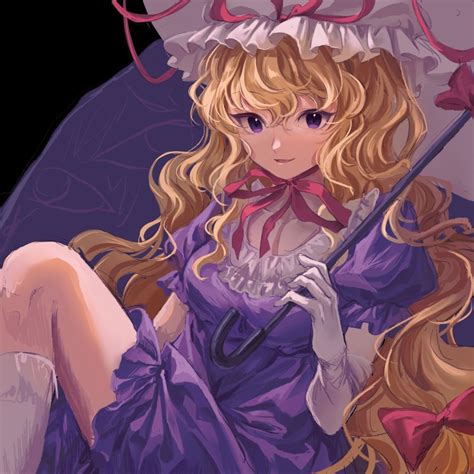 Isiiii Yakumo Yukari Touhou Highres Girl Blonde Hair Bow Choker Dress Elbow Gloves