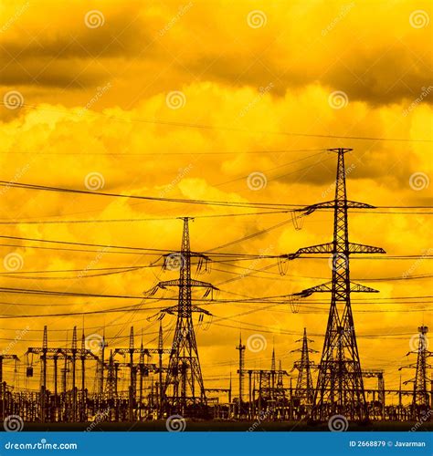 high voltage stock image image  electricity connection