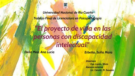 El Proyecto De Vida En La Persona Con Discapacidad Intelectu By Ana D