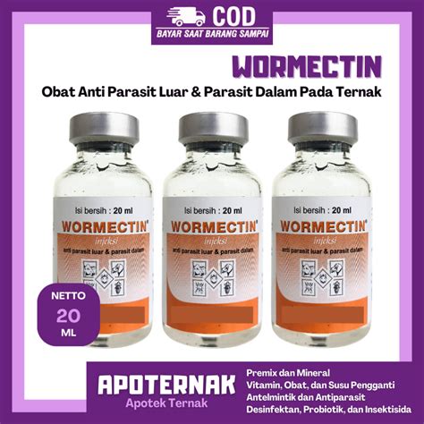 Jual Wormectin Ml Suntikan Cc Obat Scabies Gudik Jamur Kutu