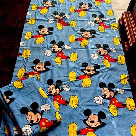Disney Accents Vintage Mickey Mouse Curtains 4 Panels 39 Wide 64