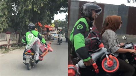 Viral Video Emak Emak Bonceng Pengendara Ojek Online Warganet Sewa