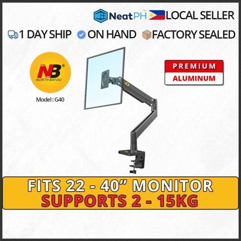 NB North Bayou Monitor Arm G40 Full Motion Mount with Gas Spring for 22 ...
