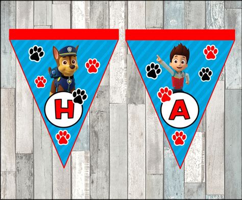 Blue Paw Patrol Birthday Banner Paw Patrol Happy Birthday Banner