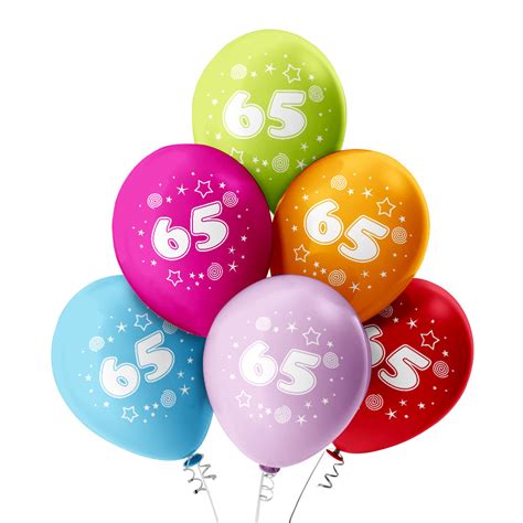 Luftballons – Zahl 65 – Bunt - printballoon