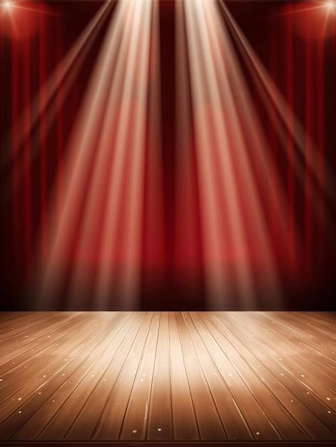 Premium Ai Image A Stage With A Red Curtain And A Stage With A Red