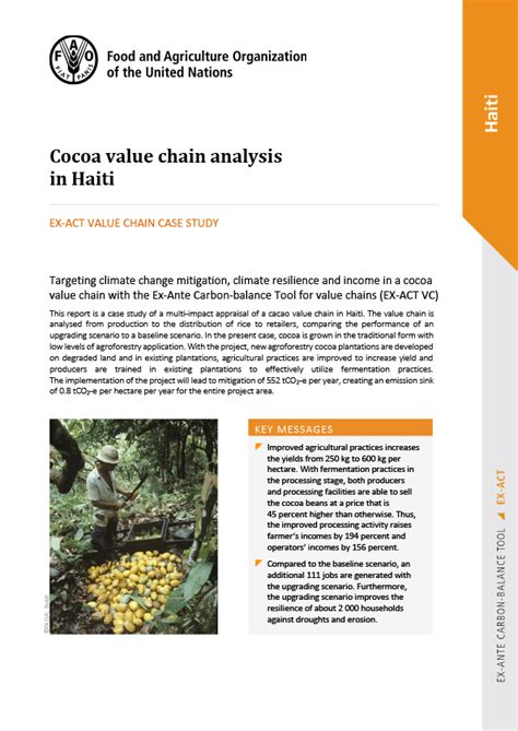 Cocoa Value Chain Analysis In Haiti Agrifood Economics Food And