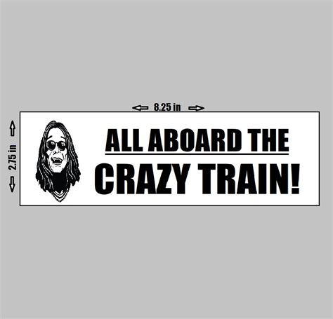 OZZY OSBOURNE Vinyl Sticker All Aboard the Crazy Train - Etsy