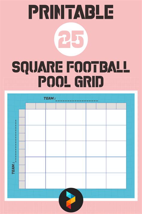 25 Square Football Pool Template