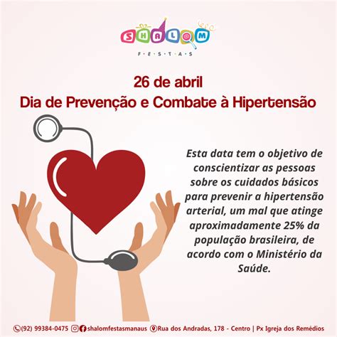 26 De Abril Dia De Prevenção E Combate à Hipertensão Esta Data Tem O