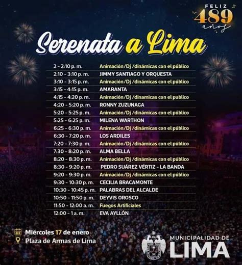 Aniversario De Lima 2024 ¿qué Artistas Se Presentarán Este 17 Y 18 De