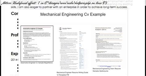 Mechanical Engineering Cv Example