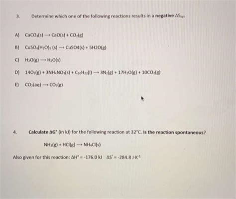 Solved Determine Which One Of The Following Reactions Chegg