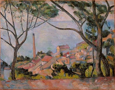 Cezanne Mer L Estaque Derri Re Les Arbres Sea At L