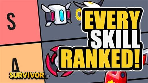 Best Worst Evo Skills In Survivor Io Tier List Every Skill Ranked