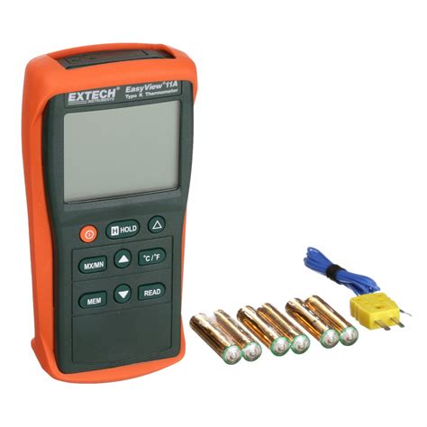 EXTECH Thermocouple Thermometer, Thermocouple, Number of Channels 1, Accuracy ±0.3% +2°F/1°C ...