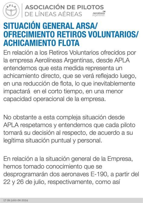 Los Sindicatos Aeron Uticos Apa Y Apla Rechazan Los Retiros Voluntarios