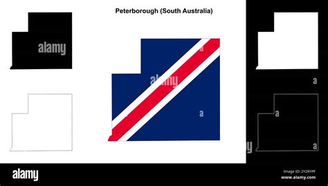 Peterborough South Australia Outline Map Set Stock Vector Image And Art