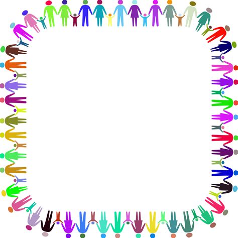 Clipart - Family Holding Hands Square Prismatic