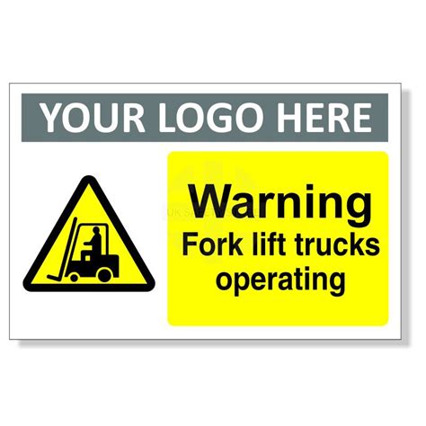 Warning Fork Lift Trucks Operating Custom Warning Sign UK Safety Sto