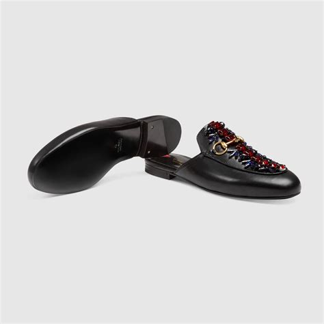 Gucci Princetown Crystal Slipper